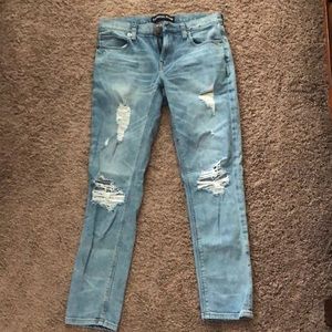 EXPRESS DISTRESSED GIRLFRIEND JEANS 0